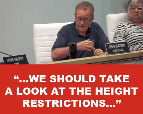 June 3, 2025, the Charter Review Board vice chair: we should take a look at the height restrictions. Vote no on all 8.
